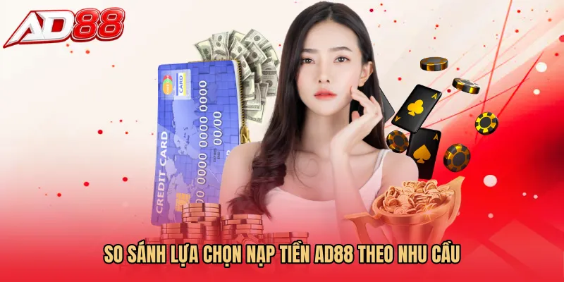 So sánh lựa chọn Nạp tiền AD88 theo nhu cầu